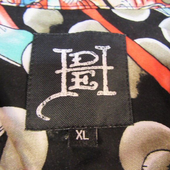 Ed Hardy Men's XL Short Sleeve Graphic Tee Oni Demon Print Multicolor Viscose - Picture 3 of 11